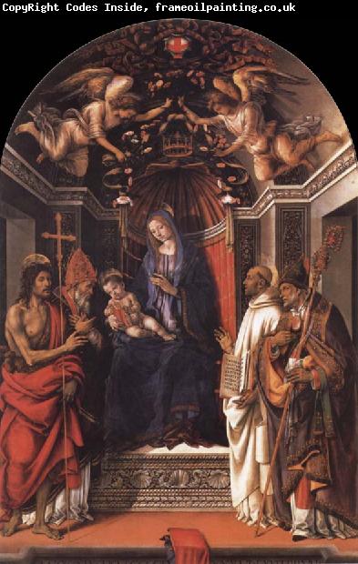 Fra Filippo Lippi Madonna and the child Enthroned with Saint john the Baptist,Victor,Bermard and Zenobius